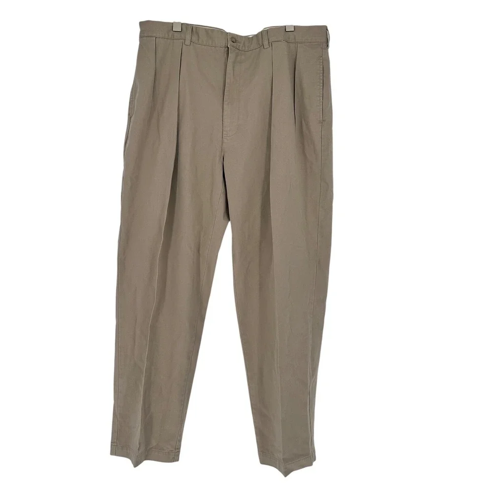 Vintage Polo Ralph Lauren Andrew Pants Chinos Men 42X32 90s Cotton Pleated Khaki